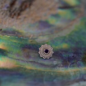 BVLA Round Afghan white gold Amethyst