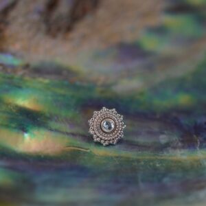 BVLA Round Afghan white gold Swiss Blue Topaz